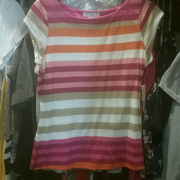 Cap sleeve PETITE Liz Claiborne knit top - Picture 1 of 2